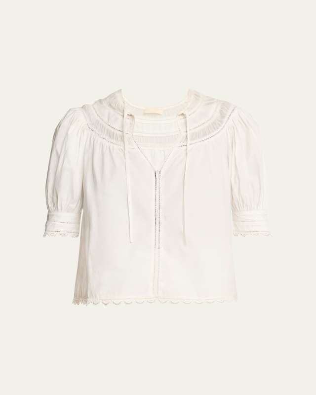 Dylan Lace-Inset Cotton Top